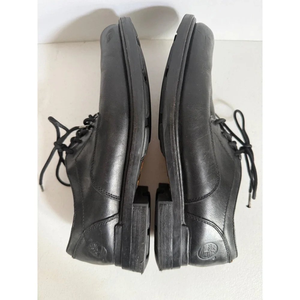 Timberland Mens Black Leather Waterproof Oxford Dress Shoes Lace Up Size 9.5
